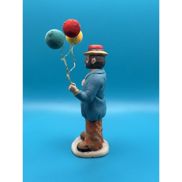 Flambro Clown w/ Balloons Emmett Kelly Jr Porcelain Figurine- Vintage, 1984 - Picture 2 of 6